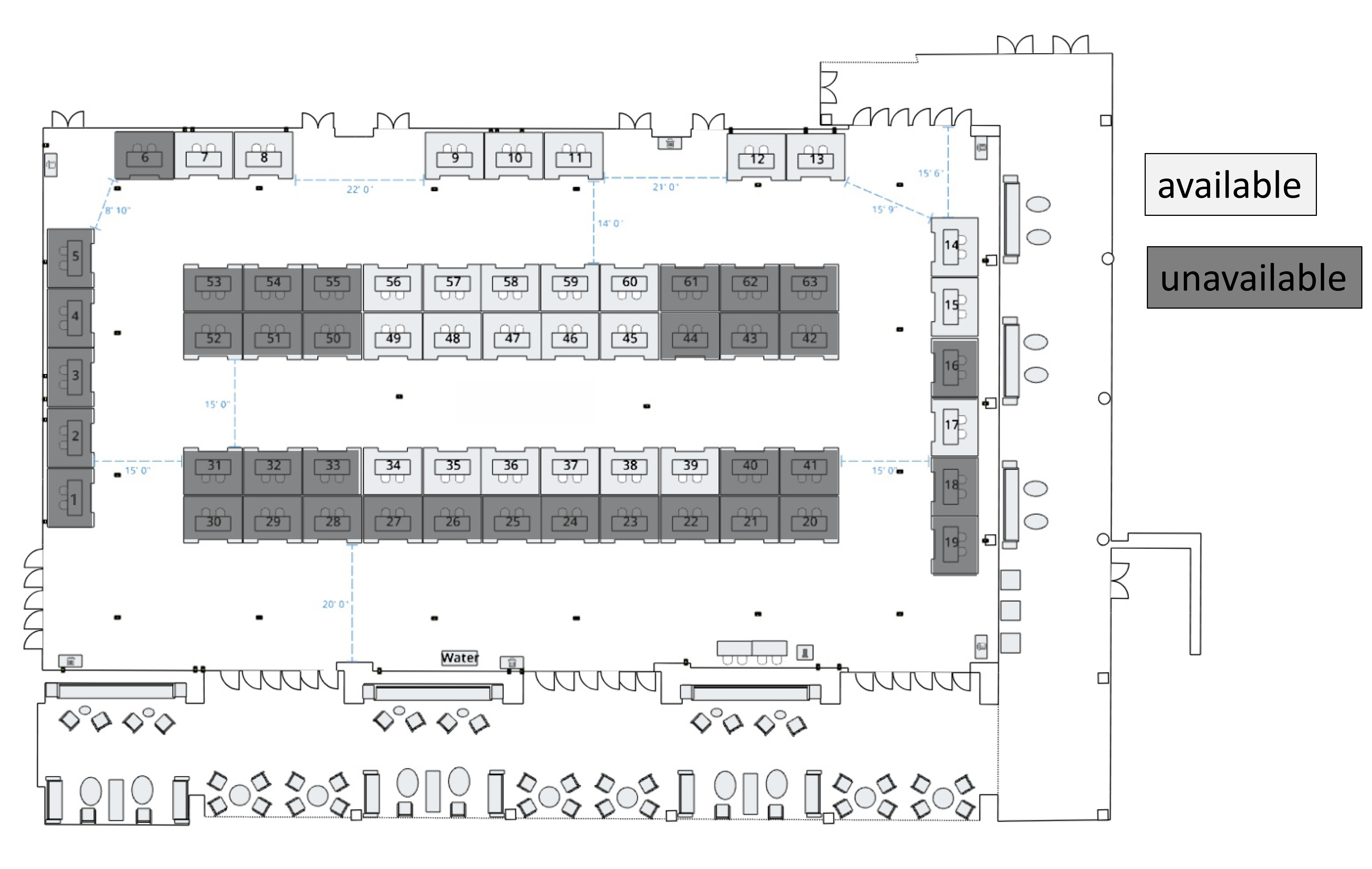 map of booths in exhibit hall
