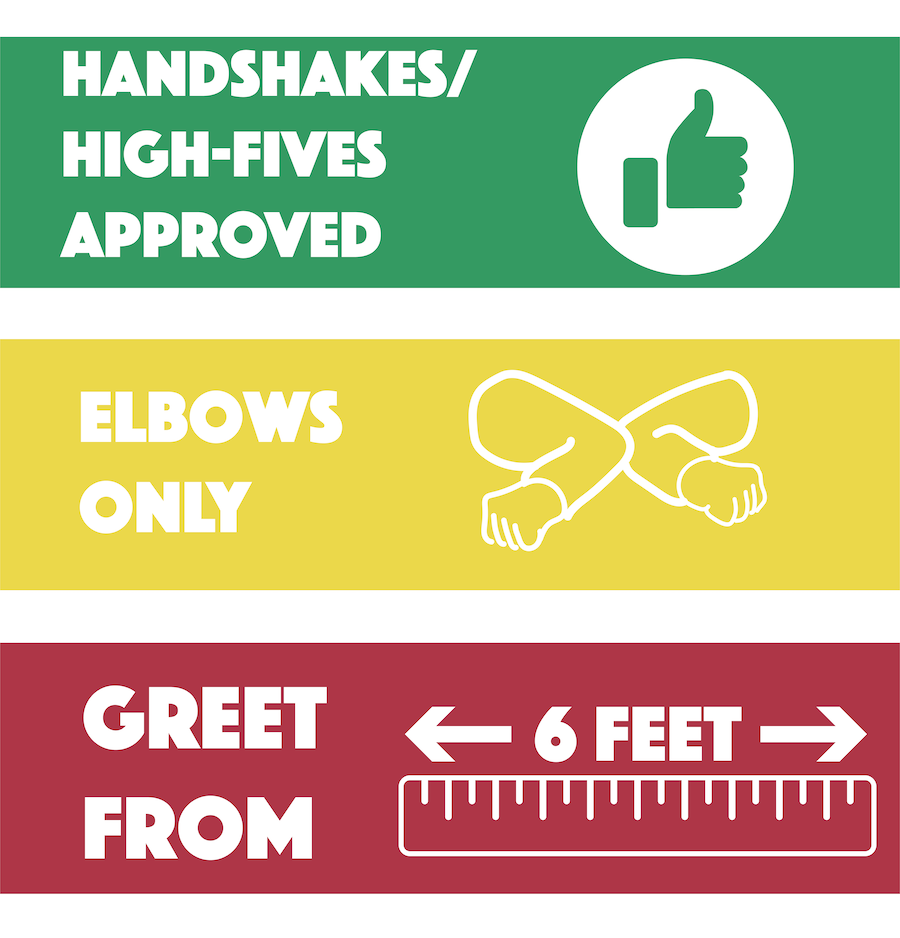 handshakes and high-fives are approved